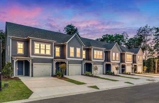 Carolina Bay townhomes at dusk
