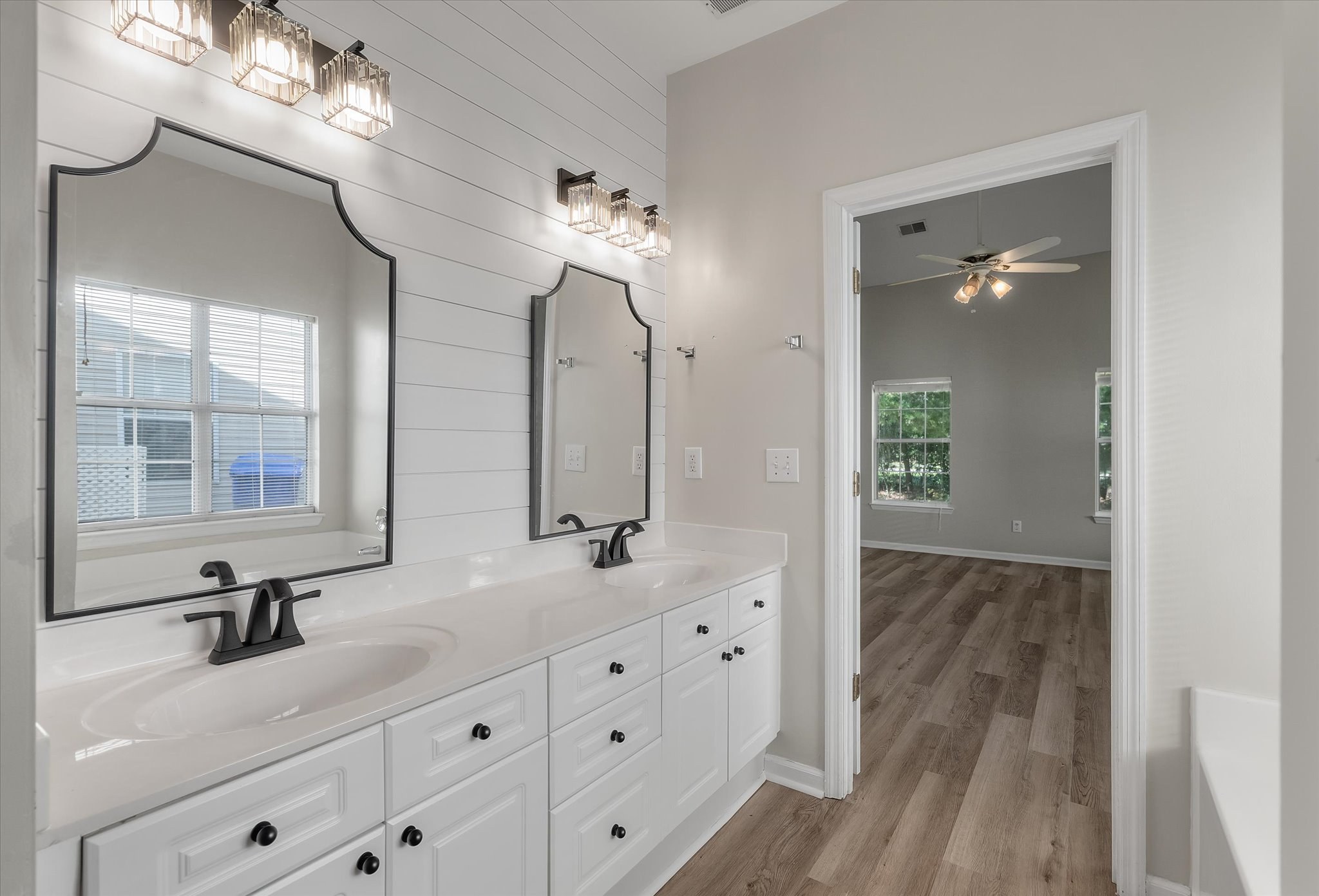 Renovated bathroom illustrating home improvement possibilities