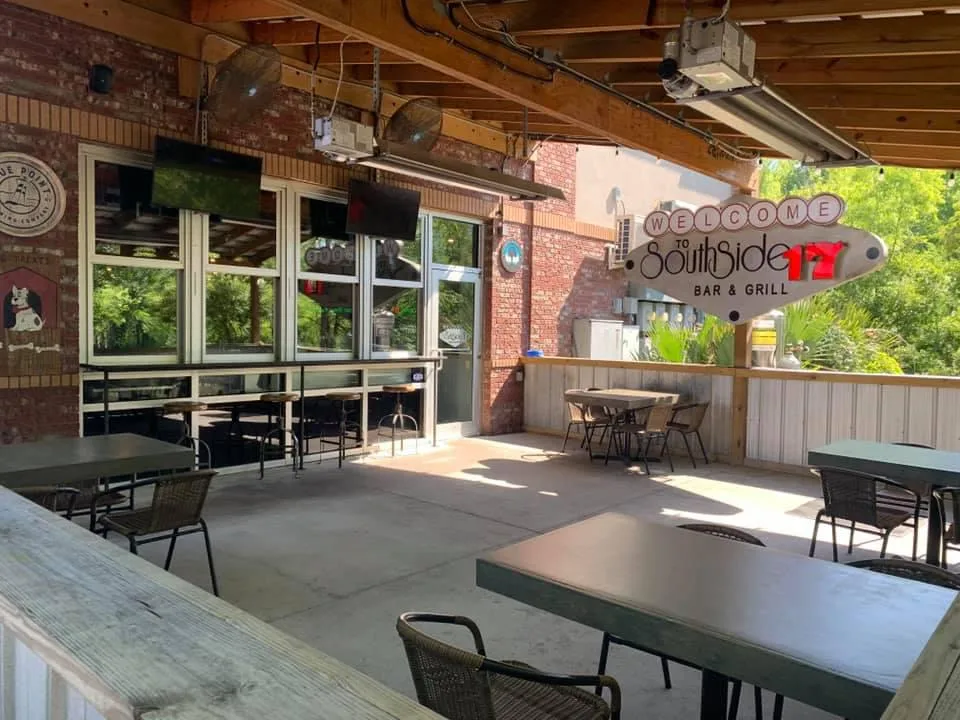 Outdoor patio at Southside 17 Bar and Grill near Hunt Club